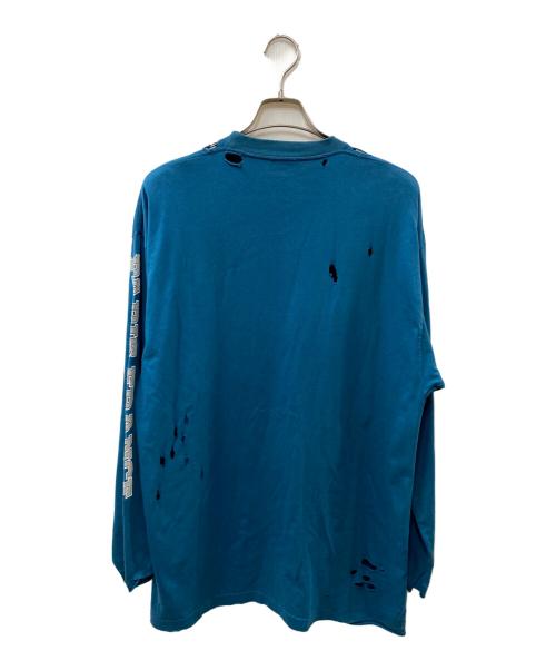 BALENCIAGA（バレンシアガ）BALENCIAGA (バレンシアガ) ヴィンテージクラッシュ加工 ロングスリーブ Tシャツ グリーン サイズ:Lの古着・服飾アイテム