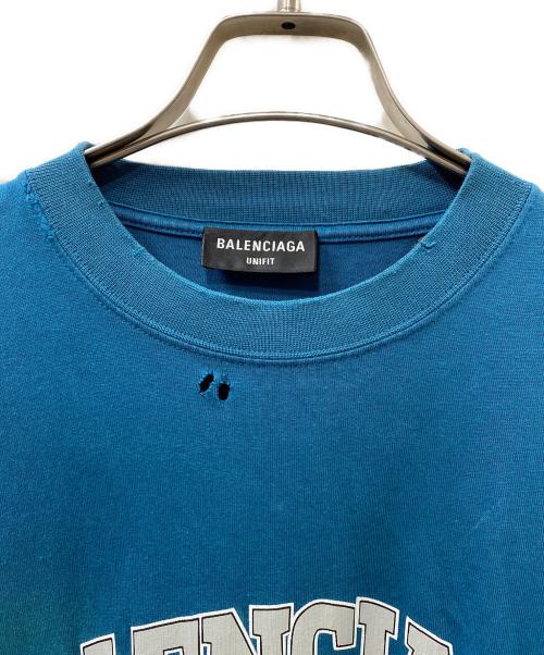 BALENCIAGA（バレンシアガ）BALENCIAGA (バレンシアガ) ヴィンテージクラッシュ加工 ロングスリーブ Tシャツ グリーン サイズ:Lの古着・服飾アイテム