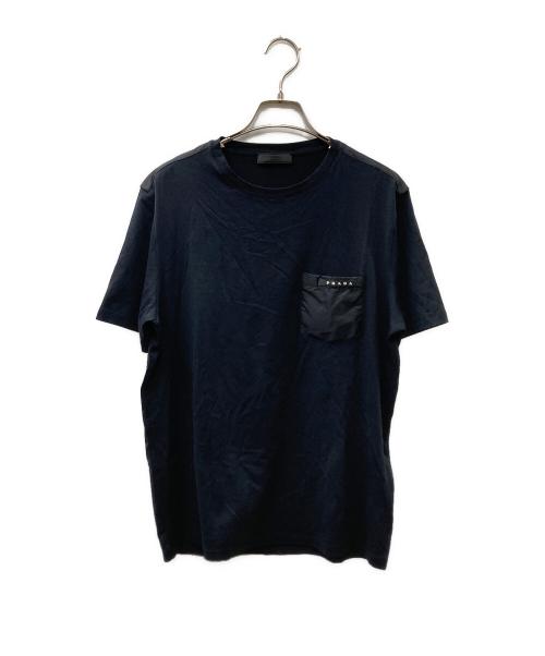 PRADA（プラダ）PRADA (プラダ) ラバーロゴポケットTEE ブラック サイズ:Mの古着・服飾アイテム