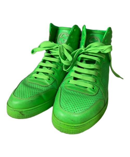 GUCCI（グッチ）GUCCI (グッチ) インターロッキングハイカットスニーカー グリーン サイズ:8 1/2の古着・服飾アイテム