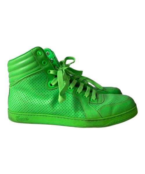 GUCCI（グッチ）GUCCI (グッチ) インターロッキングハイカットスニーカー グリーン サイズ:8 1/2の古着・服飾アイテム