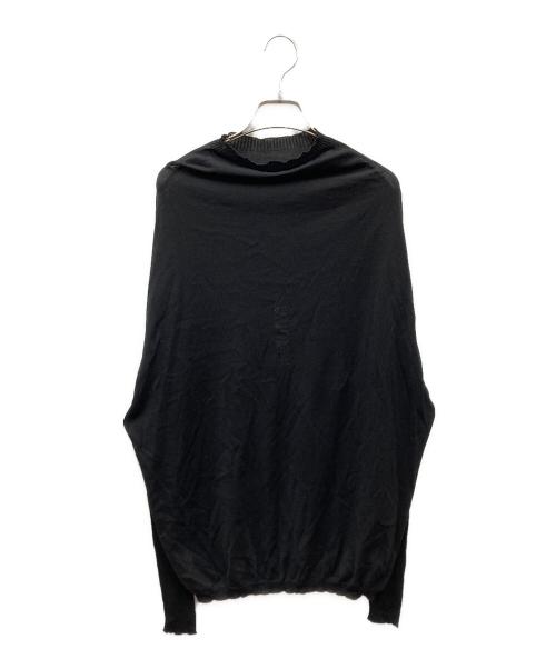 RICK OWENS（リックオウエンス）RICK OWENS (リックオウエンス) 17ss モックネックL/Sニット ブラック サイズ:Lの古着・服飾アイテム