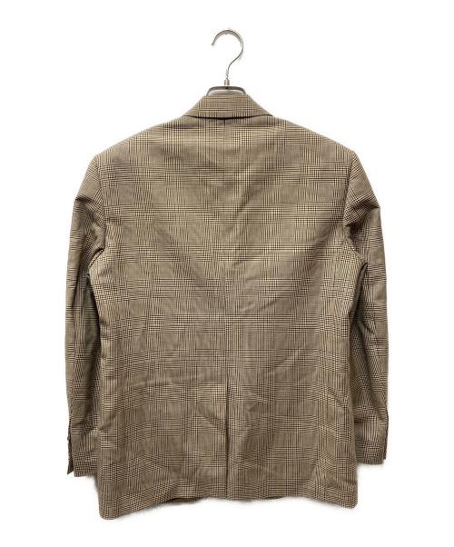 LARDINI（ラルディーニ）LARDINI (ラルディーニ) ウール チェックテーラードジャケット ブラウン サイズ:44の古着・服飾アイテム
