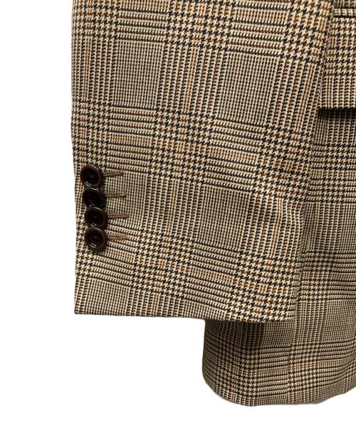 LARDINI（ラルディーニ）LARDINI (ラルディーニ) ウール チェックテーラードジャケット ブラウン サイズ:44の古着・服飾アイテム