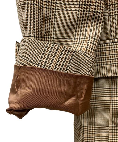 LARDINI（ラルディーニ）LARDINI (ラルディーニ) ウール チェックテーラードジャケット ブラウン サイズ:44の古着・服飾アイテム