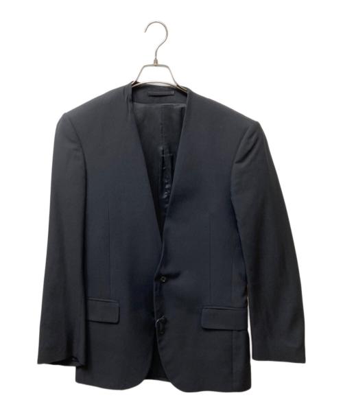 LARDINI（ラルディーニ）LARDINI (ラルディーニ) ウールシルク ノーカラージャケット ブラック サイズ:44の古着・服飾アイテム