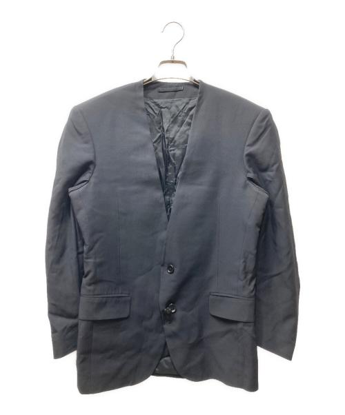 LARDINI（ラルディーニ）LARDINI (ラルディーニ) ウールシルク ノーカラージャケット ブラック サイズ:44の古着・服飾アイテム