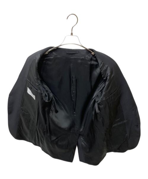 LARDINI（ラルディーニ）LARDINI (ラルディーニ) ウールシルク ノーカラージャケット ブラック サイズ:44の古着・服飾アイテム