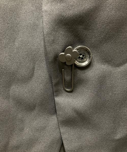 LARDINI（ラルディーニ）LARDINI (ラルディーニ) ウールシルク ノーカラージャケット ブラック サイズ:44の古着・服飾アイテム