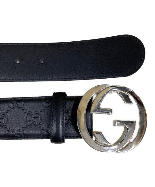 GUCCI（グッチ）GUCCI (グッチ) GGレザーベルト ブラック サイズ:SIZE85/34の古着・服飾アイテム
