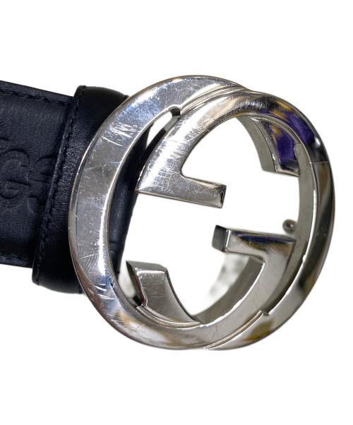 GUCCI（グッチ）GUCCI (グッチ) GGレザーベルト ブラック サイズ:SIZE85/34の古着・服飾アイテム