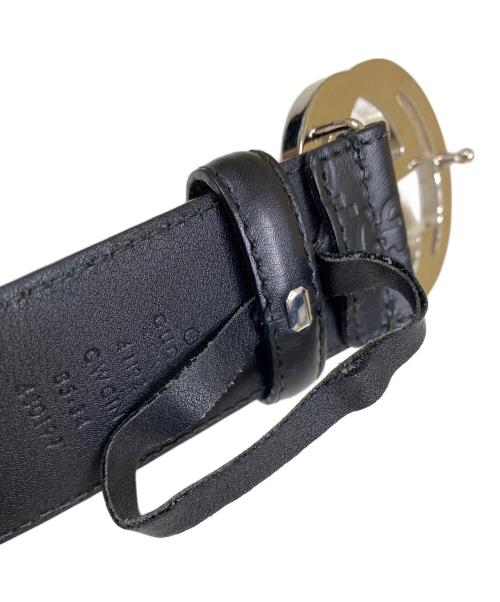 GUCCI（グッチ）GUCCI (グッチ) GGレザーベルト ブラック サイズ:SIZE85/34の古着・服飾アイテム