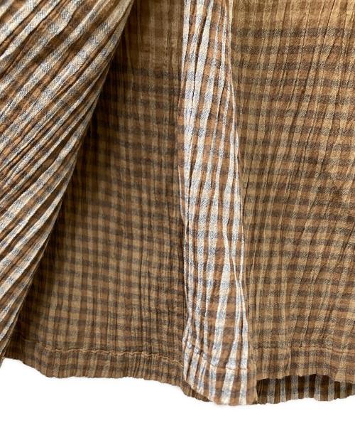 I.S.（アイエス）I.S. (アイエス) チェックスカート ブラウン×ホワイト サイズ:9の古着・服飾アイテム