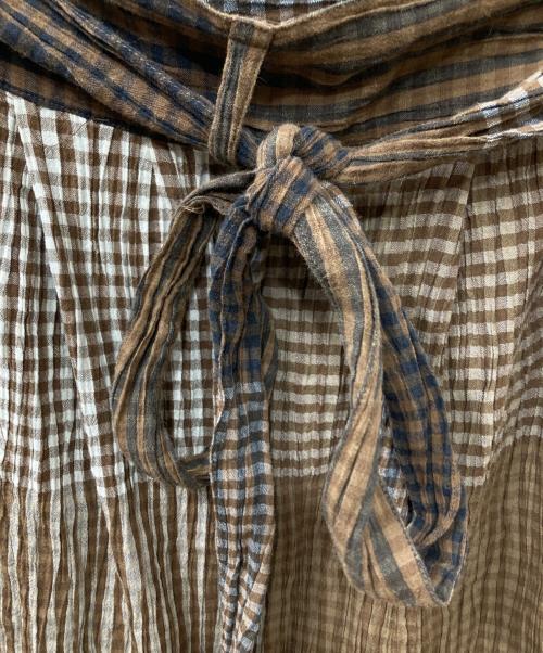 I.S.（アイエス）I.S. (アイエス) チェックスカート ブラウン×ホワイト サイズ:9の古着・服飾アイテム