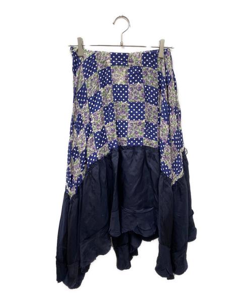 tricot COMME des GARCONS（トリココムデギャルソン）tricot COMME des GARCONS (トリココムデギャルソン) チェック切替スカート ネイビー×パープル サイズ:Freeの古着・服飾アイテム
