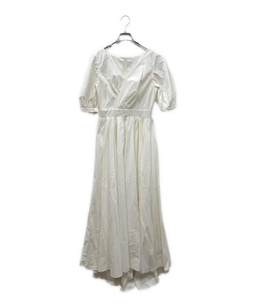 Kaene（カエン）kaene (カエン) タフタカシュクールドレス ホワイト サイズ:38の古着・服飾アイテム