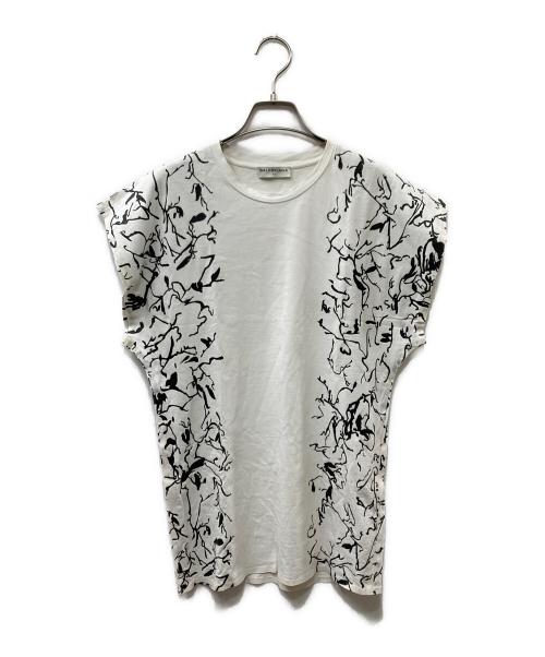 BALENCIAGA（バレンシアガ）BALENCIAGA (バレンシアガ) ノースリーブTシャツ ホワイト×ブラック サイズ:Mの古着・服飾アイテム