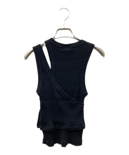 HYKE（ハイク）HYKE (ハイク) DOUBLE SHOULDER TANK TOP タンクトップ ブラック サイズ:Freeの古着・服飾アイテム