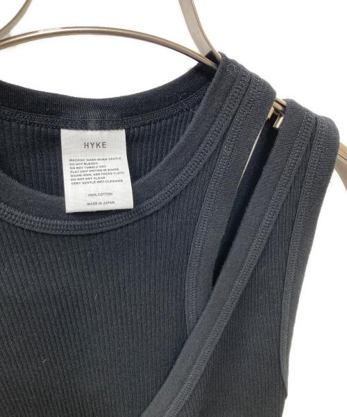 HYKE（ハイク）HYKE (ハイク) DOUBLE SHOULDER TANK TOP タンクトップ ブラック サイズ:Freeの古着・服飾アイテム
