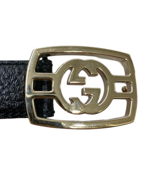 GUCCI（グッチ）GUCCI (グッチ) GGロゴ レザーベルト ブラック サイズ:85/34の古着・服飾アイテム