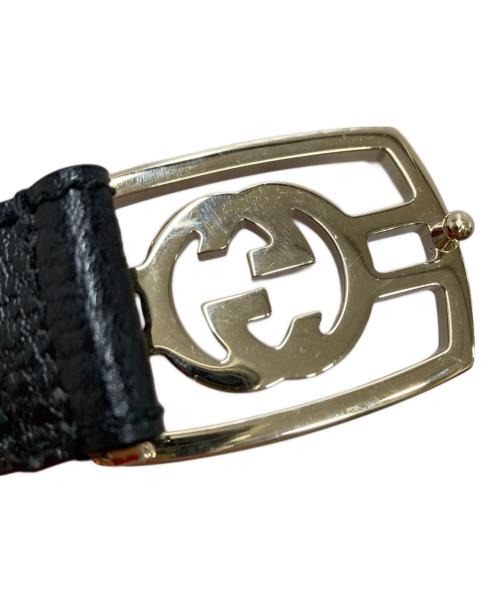 GUCCI（グッチ）GUCCI (グッチ) GGロゴ レザーベルト ブラック サイズ:85/34の古着・服飾アイテム