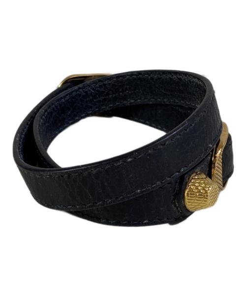 BALENCIAGA（バレンシアガ）BALENCIAGA (バレンシアガ) ジャイアントスタッズブレスレット ブラック サイズ:OneSizeの古着・服飾アイテム