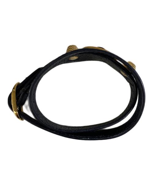 BALENCIAGA（バレンシアガ）BALENCIAGA (バレンシアガ) ジャイアントスタッズブレスレット ブラック サイズ:OneSizeの古着・服飾アイテム