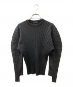 MAISON SPECIALメゾンスペシャル）の古着「サーキュラーショルダークルーネックトップ」｜ブラック