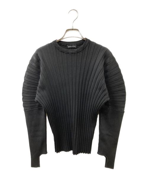 MAISON SPECIAL（メゾンスペシャル）MAISON SPECIAL (メゾンスペシャル) サーキュラーショルダークルーネックトップ ブラック サイズ:FREEの古着・服飾アイテム