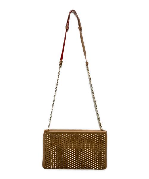 Christian Louboutin（クリスチャン・ルブタン）Christian Louboutin (クリスチャン・ルブタン) スタッズチェーンショルダーバッグ ベージュ サイズ:OneSizeの古着・服飾アイテム
