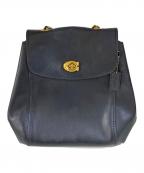 COACHコーチ）の古着「チェーンショルダーレザーリュック」｜ブラック