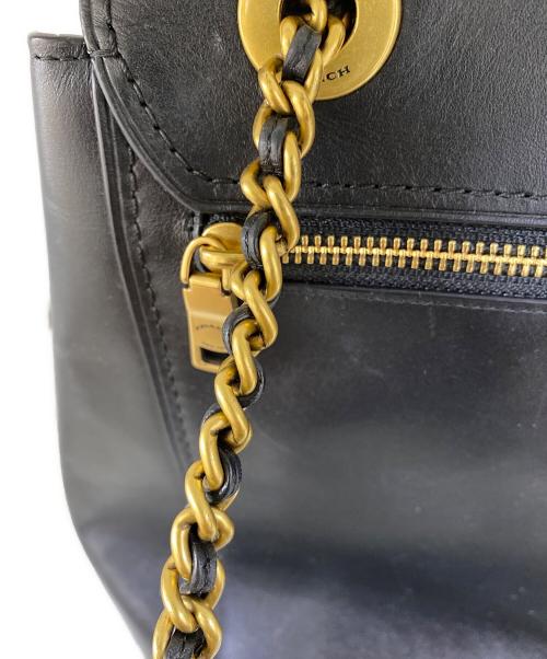 COACH（コーチ）COACH (コーチ) チェーンショルダーレザーリュック ブラックの古着・服飾アイテム