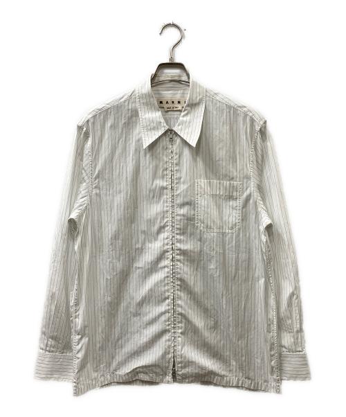 MARNI（マルニ）MARNI (マルニ) ストライプシャツジャケット ブルー×ホワイト サイズ:48の古着・服飾アイテム