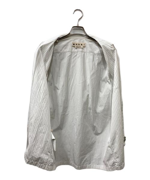 MARNI（マルニ）MARNI (マルニ) ストライプシャツジャケット ブルー×ホワイト サイズ:48の古着・服飾アイテム
