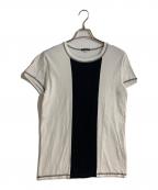 ANN DEMEULEMEESTERアンドゥムルメステール）の古着「バイカラーTee」｜ホワイト×ブラック