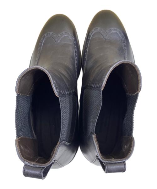 ERMENEGILDO ZEGNA（エルメネジルド・ゼニア）Ermenegildo Zegna (エルメネジルド・ゼニア) ウイングチップサイドゴアブーツ ブラック サイズ:8 1/2の古着・服飾アイテム