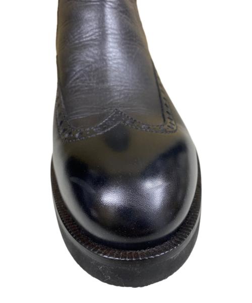 ERMENEGILDO ZEGNA（エルメネジルド・ゼニア）Ermenegildo Zegna (エルメネジルド・ゼニア) ウイングチップサイドゴアブーツ ブラック サイズ:8 1/2の古着・服飾アイテム