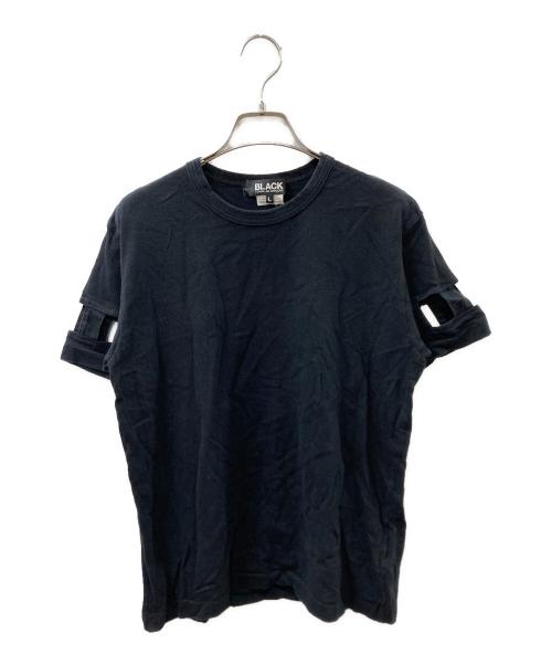 BLACK COMME des GARCONS（ブラックコムデギャルソン）BLACK COMME des GARCONS (ブラックコムデギャルソン) 袖変形Tシャ ブラック サイズ:Lの古着・服飾アイテム