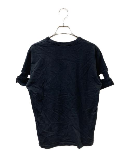 BLACK COMME des GARCONS（ブラックコムデギャルソン）BLACK COMME des GARCONS (ブラックコムデギャルソン) 袖変形Tシャ ブラック サイズ:Lの古着・服飾アイテム