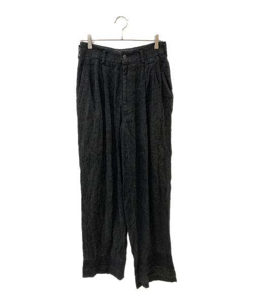 COMME des GARCONS HOMME（コムデギャルソン オム）COMME des GARCONS HOMME (コムデギャルソン オム) 90S リネンレーヨン2タックスラックス ブラック サイズ:Sの古着・服飾アイテム