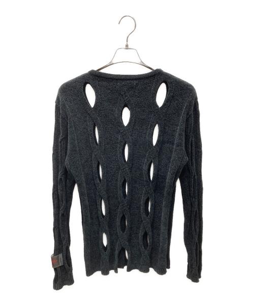 SYUMAN.（シュウマン）SYUMAN. (シュウマン) デザインカットワークニット ブラック サイズ:Freeの古着・服飾アイテム