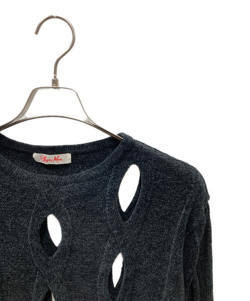 SYUMAN.（シュウマン）SYUMAN. (シュウマン) デザインカットワークニット ブラック サイズ:Freeの古着・服飾アイテム