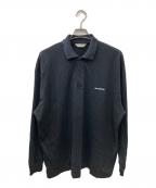 COOTIE PRODUCTIONSクーティープロダクツ）の古着「Polyester Twill Polo L/S Tee」｜ブラック