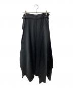 PLEATS PLEASEプリーツプリーズ）の古着「変形プリーツパンツ」｜ブラック