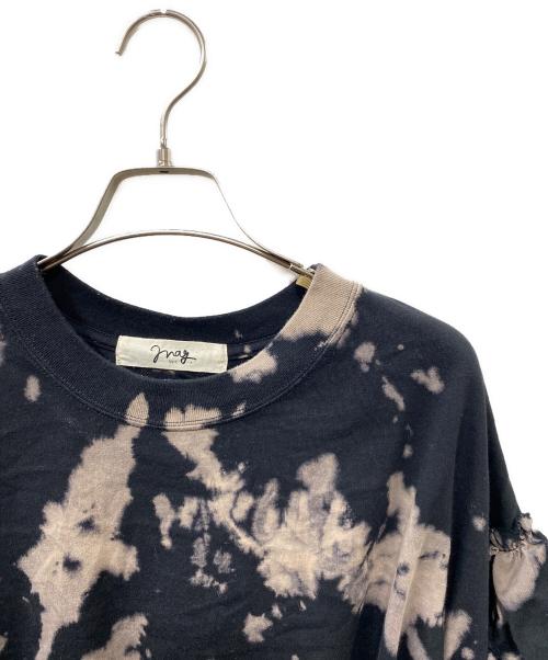 mag. by c（マグバイシー）mag. by c (マグバイシー) ブリーチタイダイフリルカットソーブラウス ブラック×グレー サイズ:FREEの古着・服飾アイテム