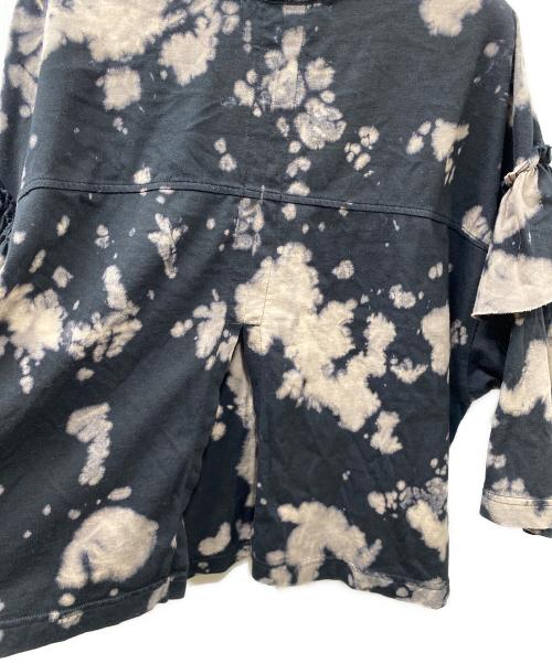 mag. by c（マグバイシー）mag. by c (マグバイシー) ブリーチタイダイフリルカットソーブラウス ブラック×グレー サイズ:FREEの古着・服飾アイテム