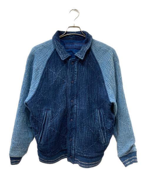 Porter Classic（ポータークラシック）Porter Classic (ポータークラシック) SASHIKO OLD SCHOOL VARSITY JACKET インディゴ サイズ:Ｓの古着・服飾アイテム