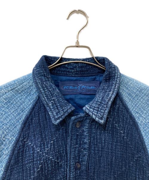 Porter Classic（ポータークラシック）Porter Classic (ポータークラシック) SASHIKO OLD SCHOOL VARSITY JACKET インディゴ サイズ:Ｓの古着・服飾アイテム