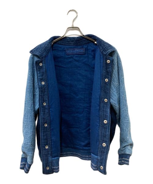 Porter Classic（ポータークラシック）Porter Classic (ポータークラシック) SASHIKO OLD SCHOOL VARSITY JACKET インディゴ サイズ:Ｓの古着・服飾アイテム