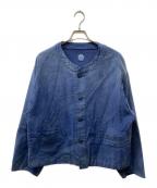Porter Classicポータークラシック）の古着「MOLESKIN NO-COLLAR JACKET」｜インディゴ
